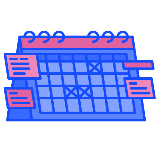 calendario de escritorio Generic Outline Color icono