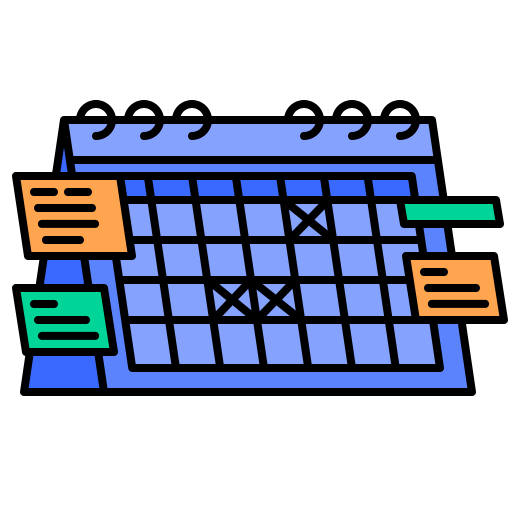bureau kalender Generic Outline Color icoon