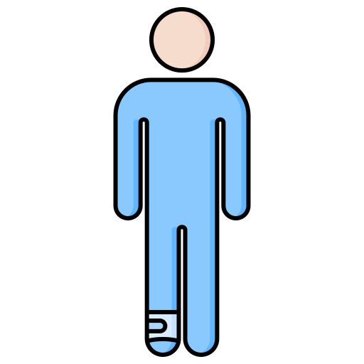 złamana noga Generic Thin Outline Color ikona