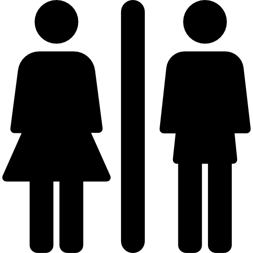 signe de toilettes avec femme et homme  Icône