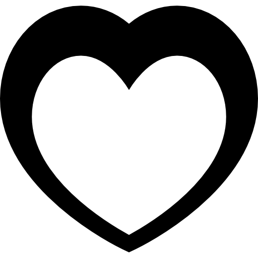 wit hart in zwart hart  icoon