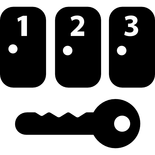 trois casiers avec clé  Icône
