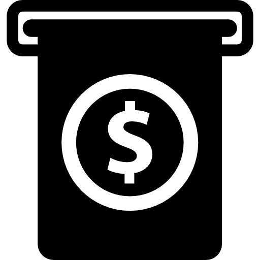 ricevuta con il simbolo del dollaro  icona