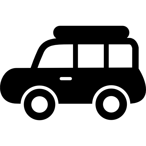 coche con vista lateral de portaequipajes  icono