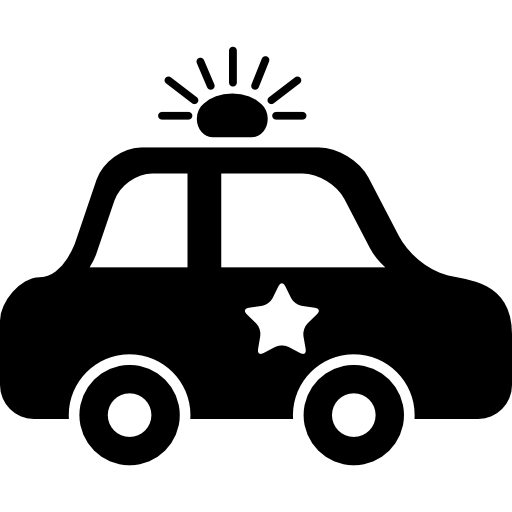 widok z boku samochodu policyjnego  ikona