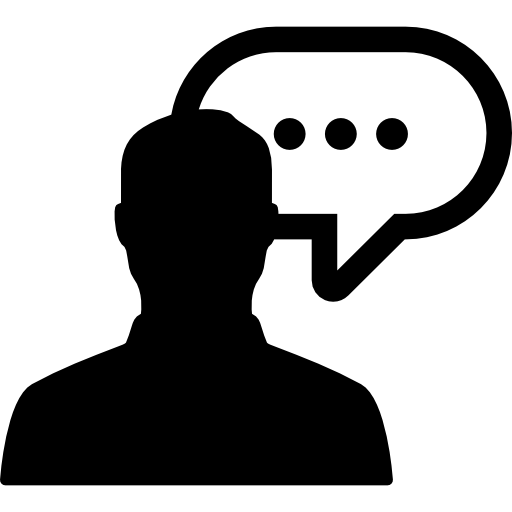 Man with speech bubble  icon