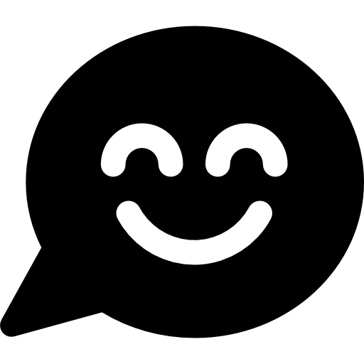 Smiley inside speech bubble  icon