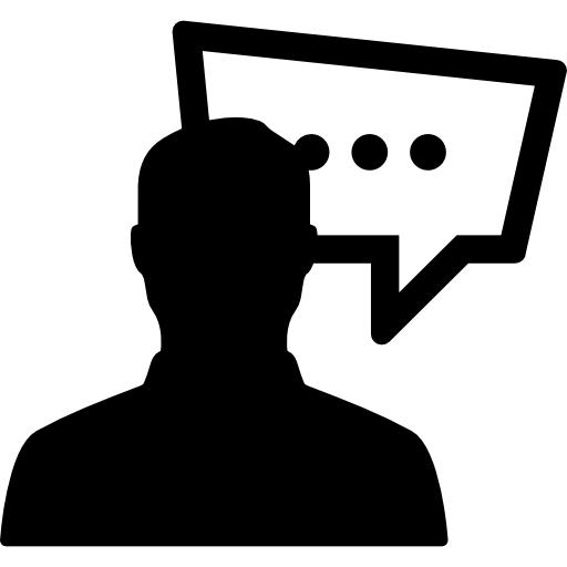 Male silhouette talking  icon