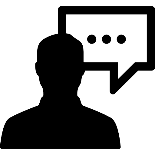 Man with speech bubble  icon