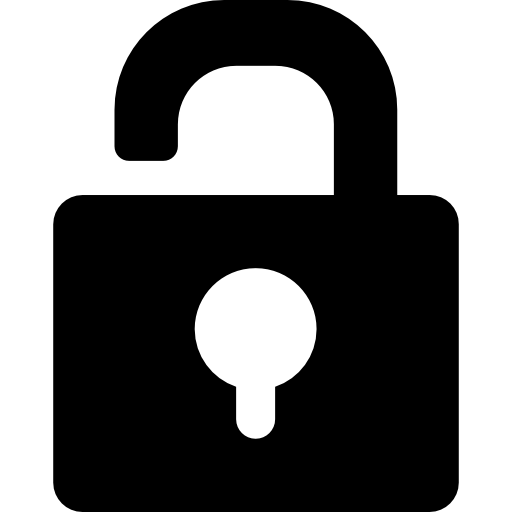 Unlocked padlock Basic Rounded Filled icon