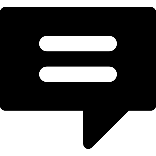 Square speech bubble with text lines  icon