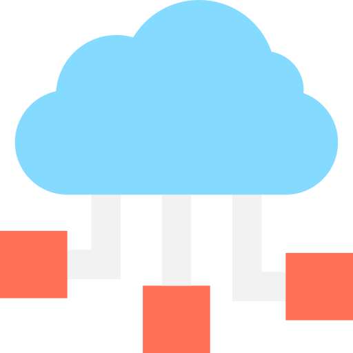 computación en la nube Flat Color Flat icono