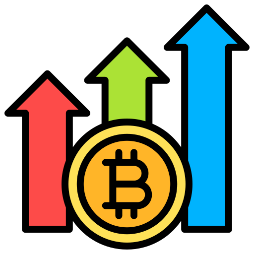 bitcoin up Generic Outline Color Ícone
