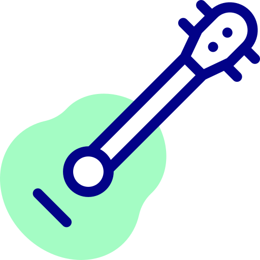 Guitar Detailed Mixed Lineal color icon
