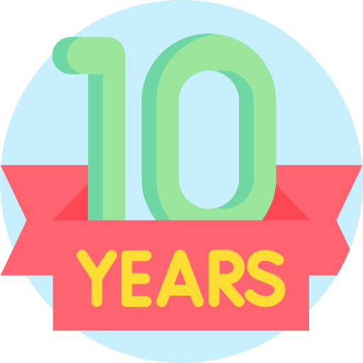 10 anni Detailed Flat Circular Flat icona