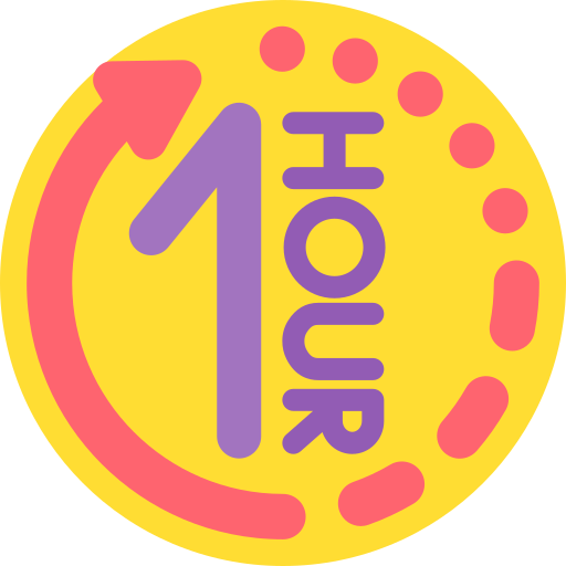 1時間 Detailed Flat Circular Flat icon