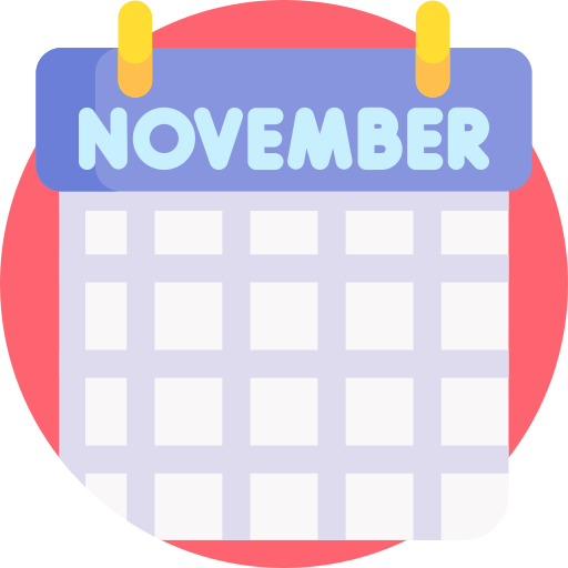 novembre Detailed Flat Circular Flat icona