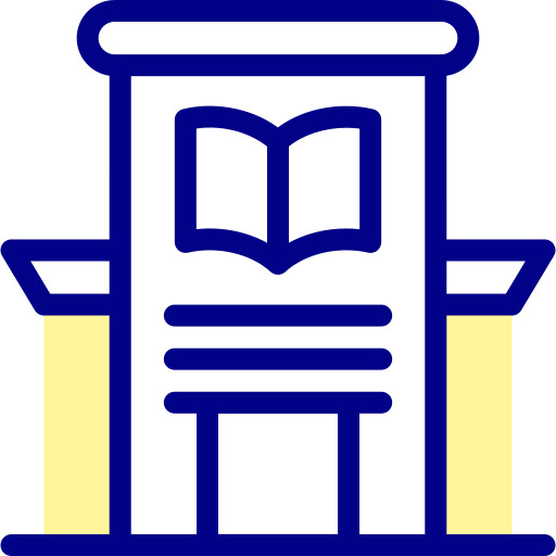 図書館 Detailed Mixed Lineal color icon