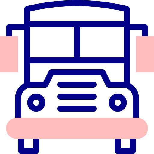 학교 버스 Detailed Mixed Lineal color icon