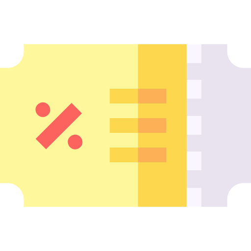 ticket Basic Straight Flat icoon