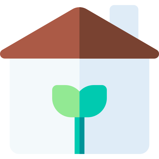 Eco house Basic Rounded Flat icon