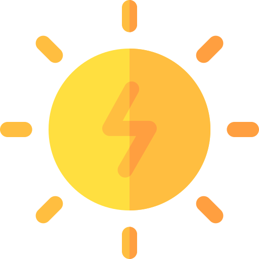 energia solare Basic Rounded Flat icona