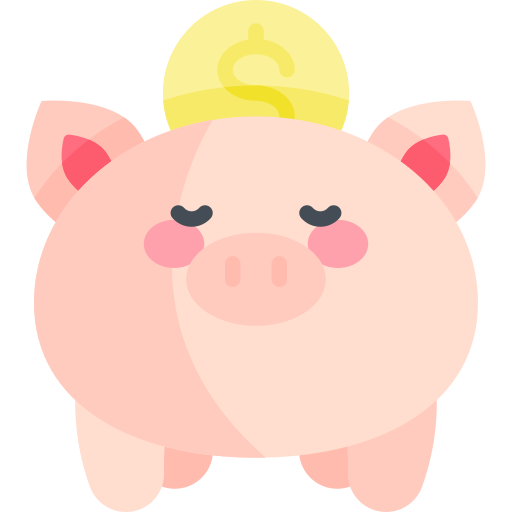 Piggy bank Kawaii Flat icon