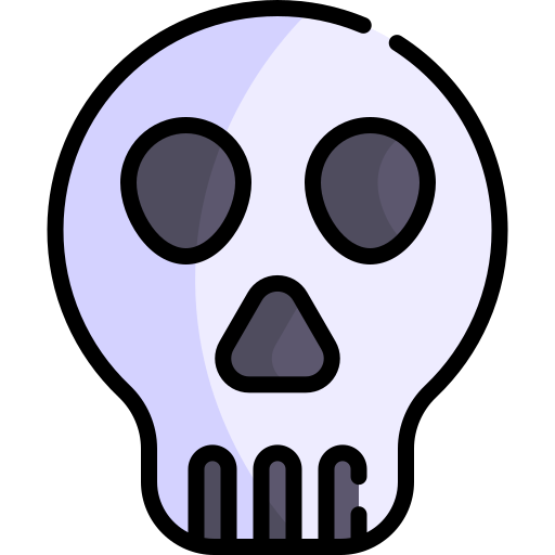 頭蓋骨 Kawaii Lineal color icon
