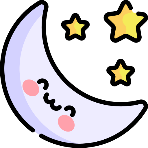 Moon Kawaii Lineal color icon