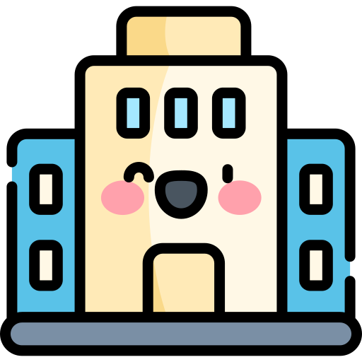 Office building Kawaii Lineal color icon