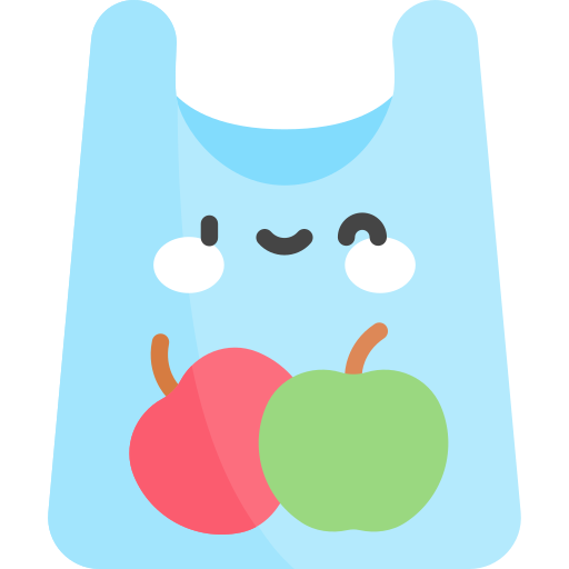 sacchetto di plastica Kawaii Flat icona