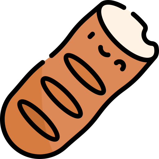 pan de molde Kawaii Lineal color icono