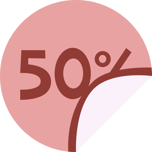 50% Cartoon Flat icon