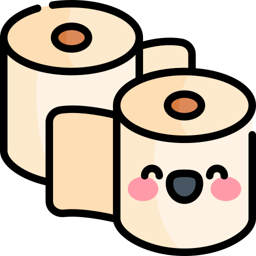 Toilet paper Kawaii Lineal color icon