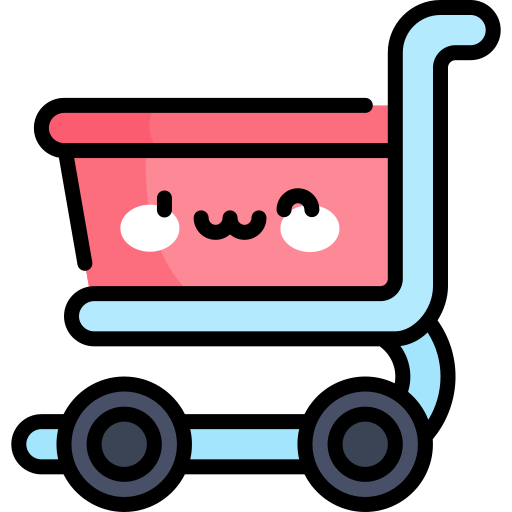 carrinho de compras Kawaii Lineal color Ícone