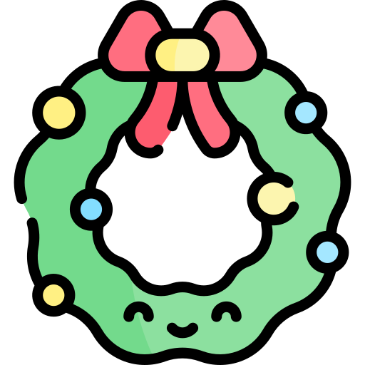 wieniec bożonarodzeniowy Kawaii Lineal color ikona