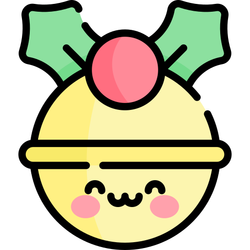 bola navideña Kawaii Lineal color icono