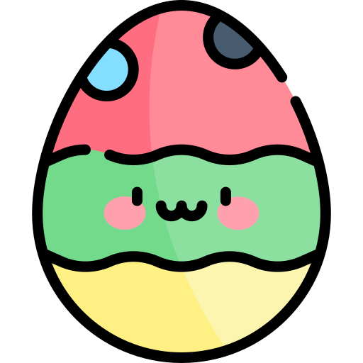 Пасхальное яйцо Kawaii Lineal color иконка