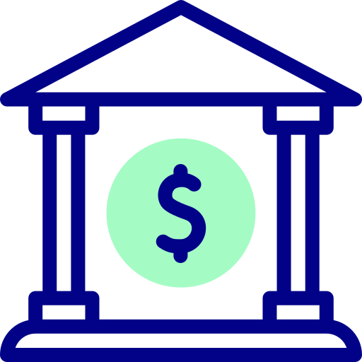 bank Detailed Mixed Lineal color icon