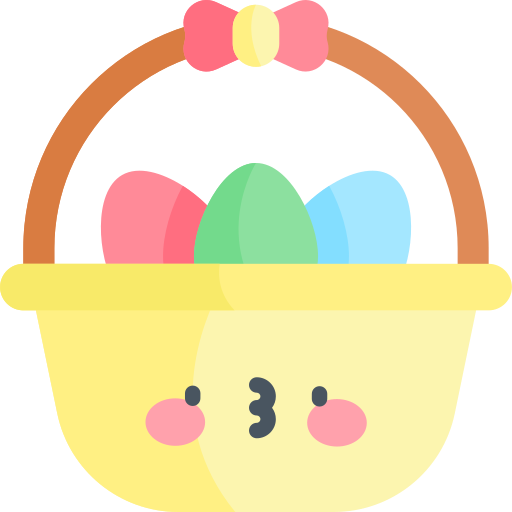huevos de pascua Kawaii Flat icono