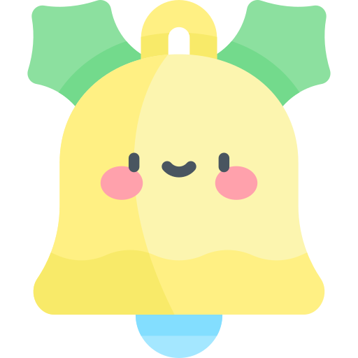 Christmas bell Kawaii Flat icon