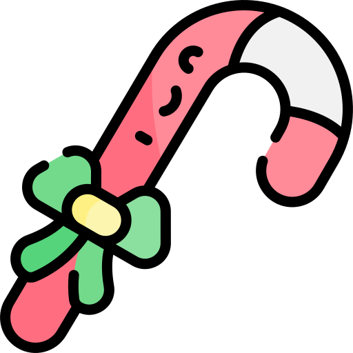 Candy cane Kawaii Lineal color icon