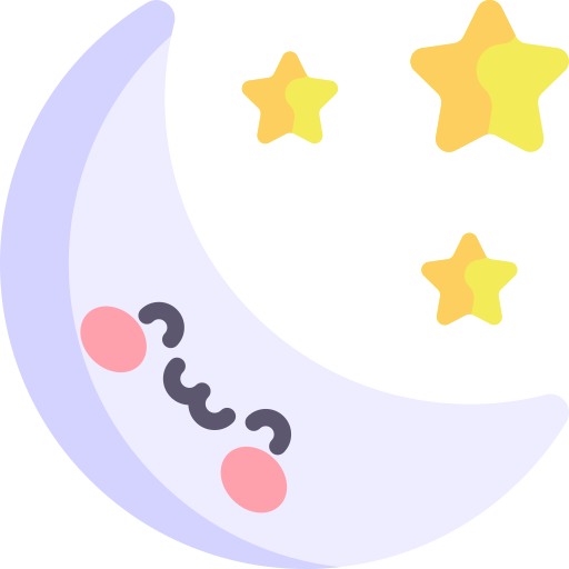 Луна Kawaii Flat иконка