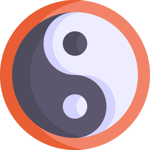 yin yang Kawaii Flat ikona