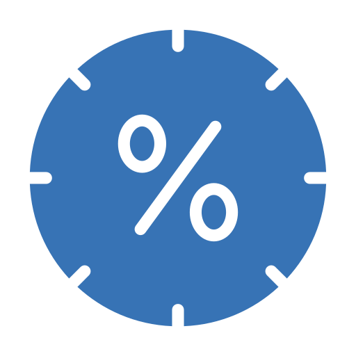 percentagem Generic Blue Ícone