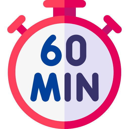 60 minutos Basic Rounded Flat icono