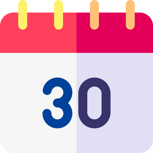 30 dias Basic Rounded Flat Ícone