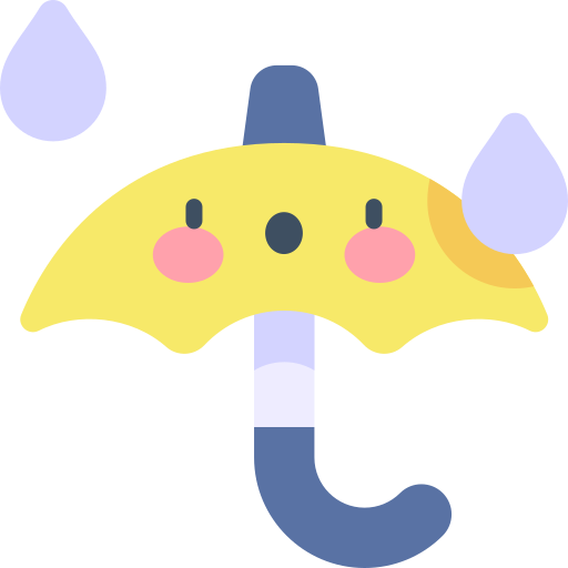paraplu Kawaii Flat icoon