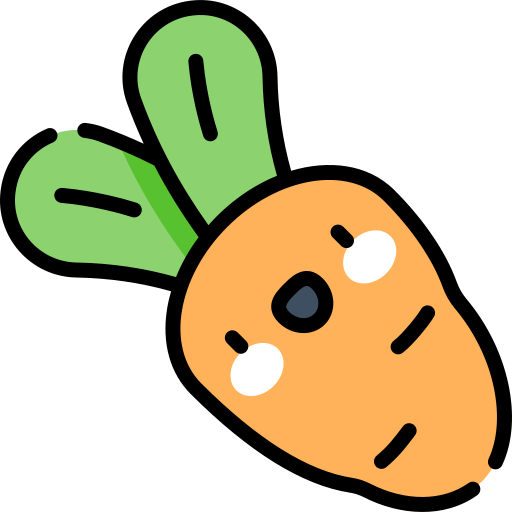 wortel Kawaii Lineal color icoon