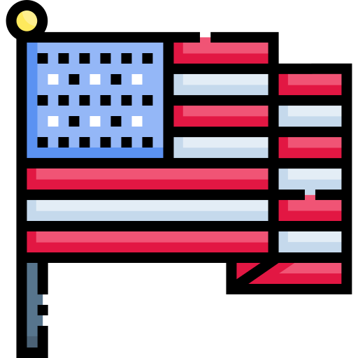 stati uniti d'america Detailed Straight Lineal color icona